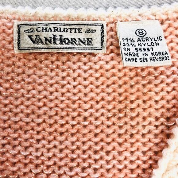 CHARLOTTE Van HORNE V-neck Sweater, Peach Coral Pink - Picture 9 of 10